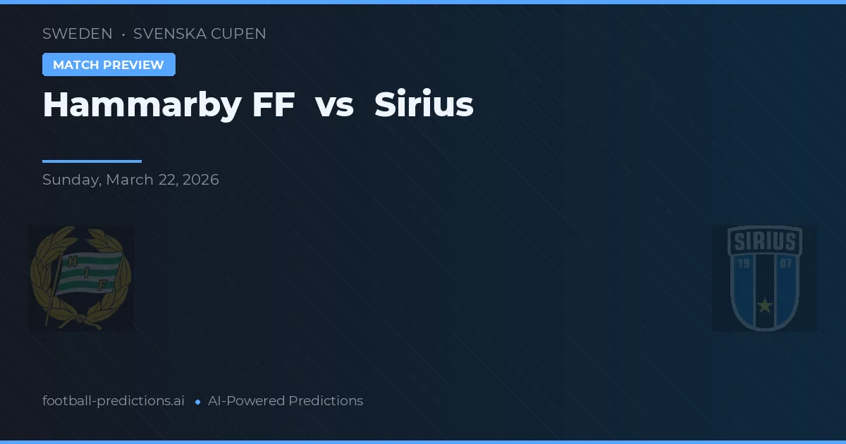 Hammarby IF vs Sirius — voorspelling en vooruitblik wedstrijd