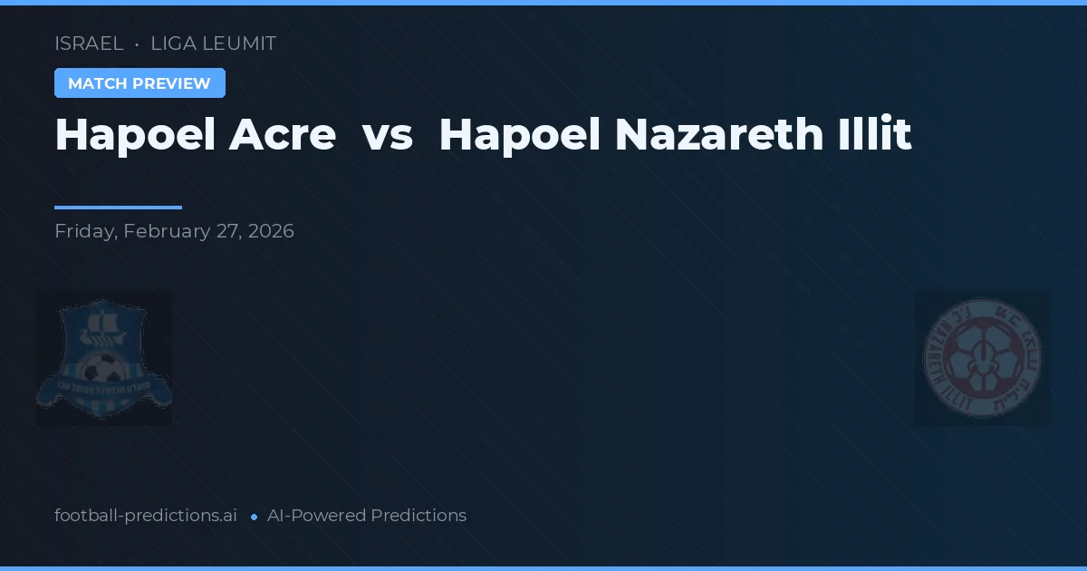Hapoel Acre vs Hapoel Nazareth Illit — voorspelling en vooruitblik wedstrijd