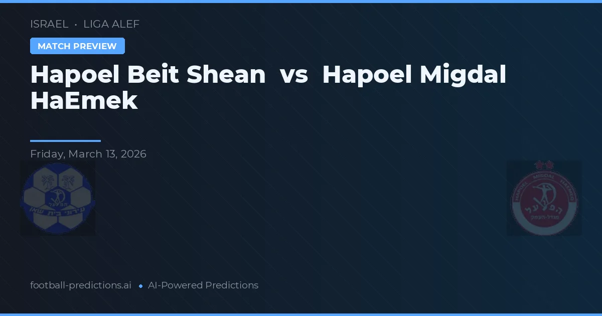 Hapoel Beit She'an vs Hapoel Migdal HaEmek — voorspelling en vooruitblik wedstrijd