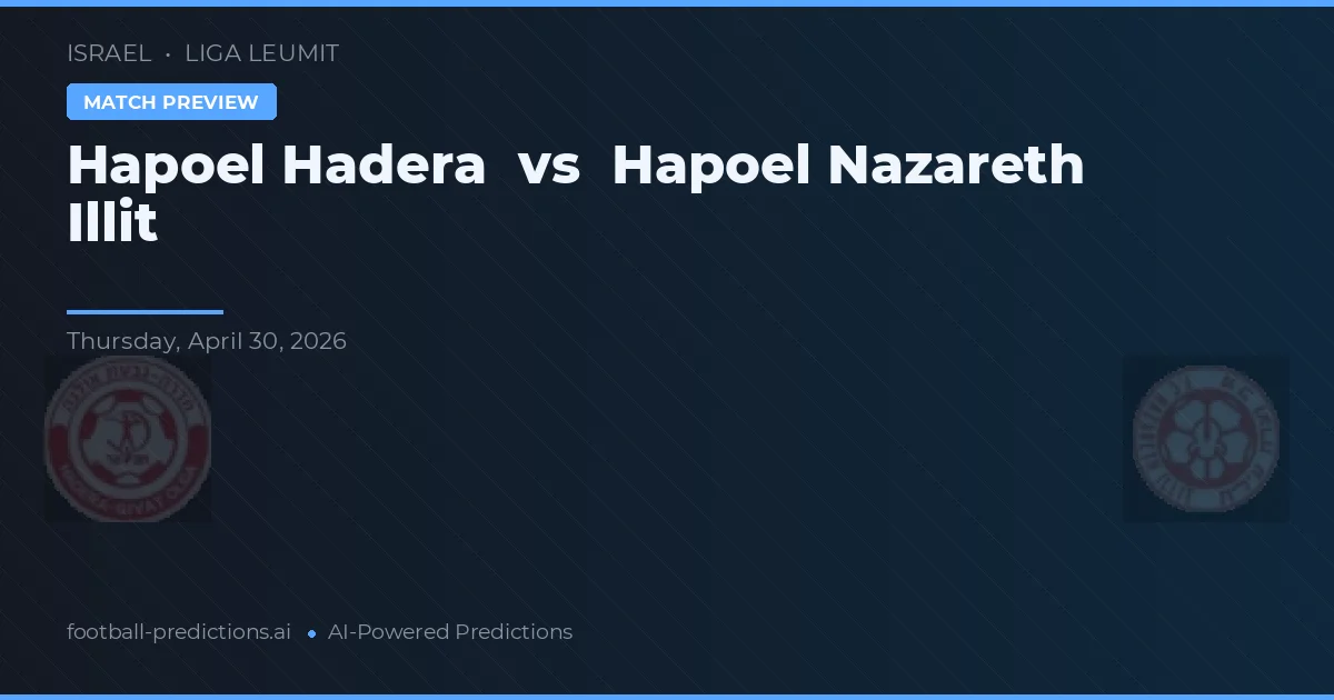 Hapoel Nazareth Illit vs Hapoel Hadera — voorspelling en vooruitblik wedstrijd