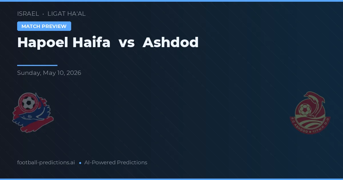 Hapoel Haifa vs Ashdod — voorspelling en vooruitblik wedstrijd