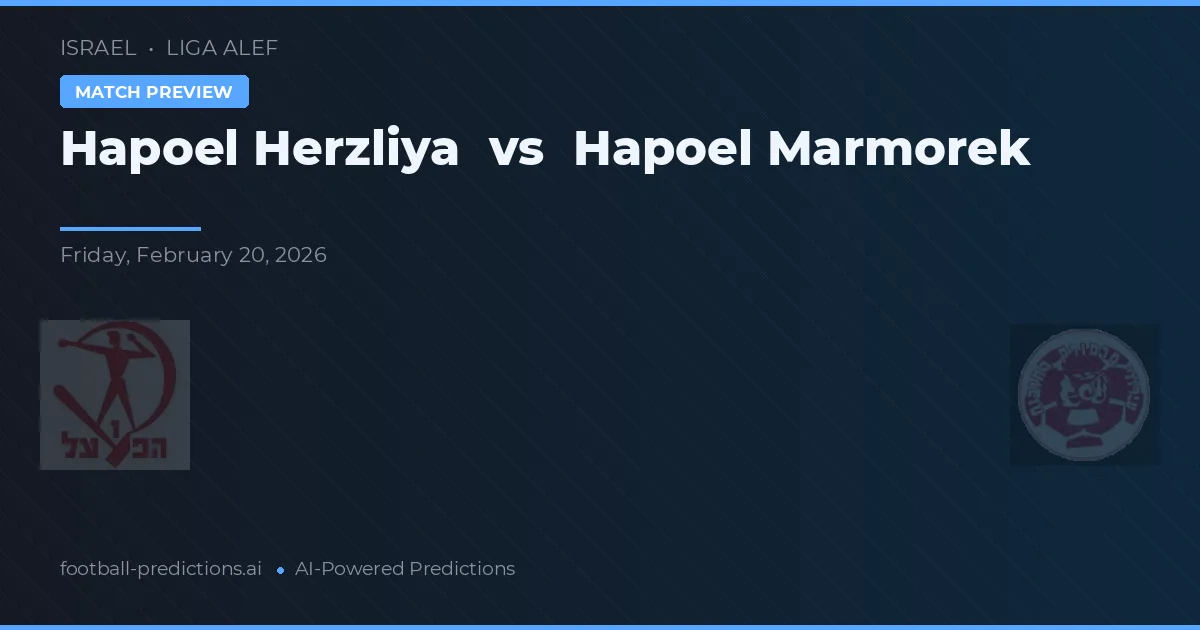Hapoel Herzliya vs Hapoel Marmorek — voorspelling en vooruitblik wedstrijd