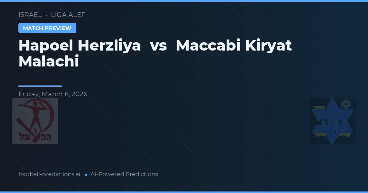 Hapoel Herzliya vs Maccabi Kiryat Malachi — voorspelling en vooruitblik wedstrijd