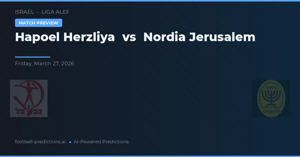 Hapoel Herzliya vs Nordia Jeruzalem — voorspelling en vooruitblik wedstrijd