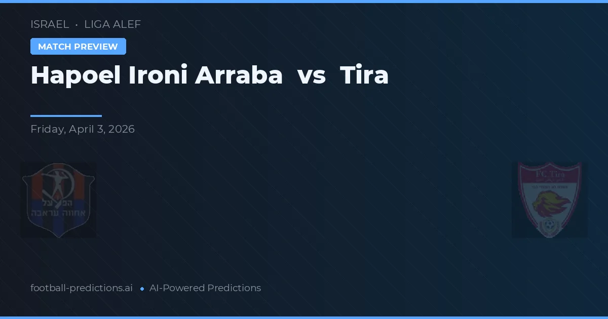 Hapoel Ironi Arraba vs Tira — voorspelling en vooruitblik wedstrijd