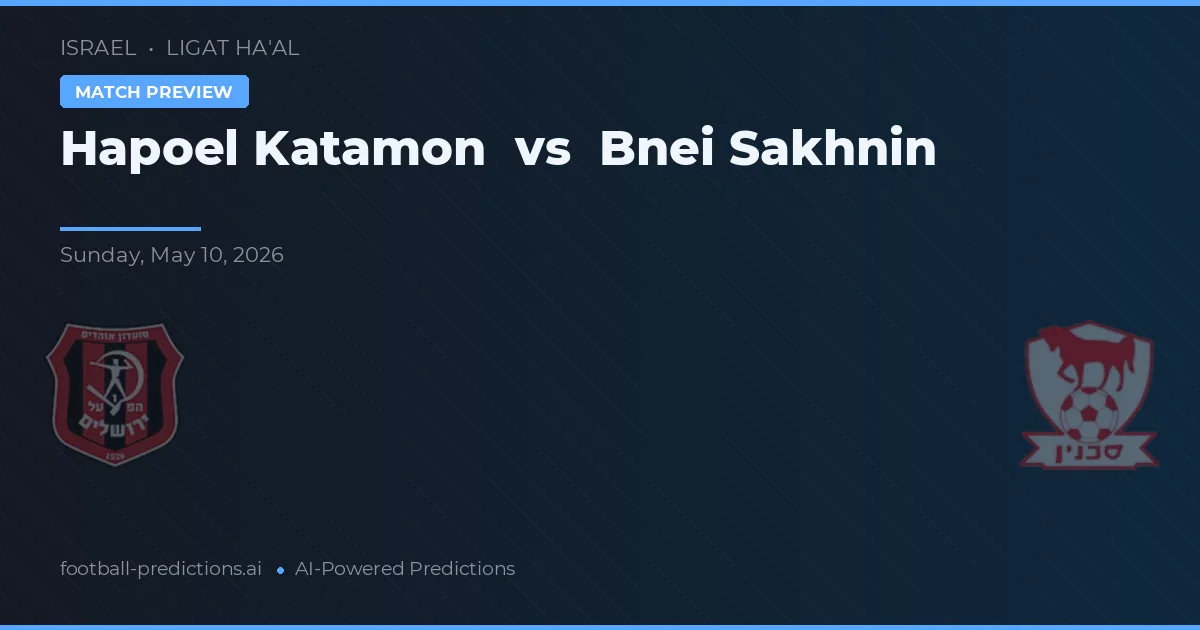 Hapoel Katamon vs Bnei Sakhnin — voorspelling en vooruitblik wedstrijd