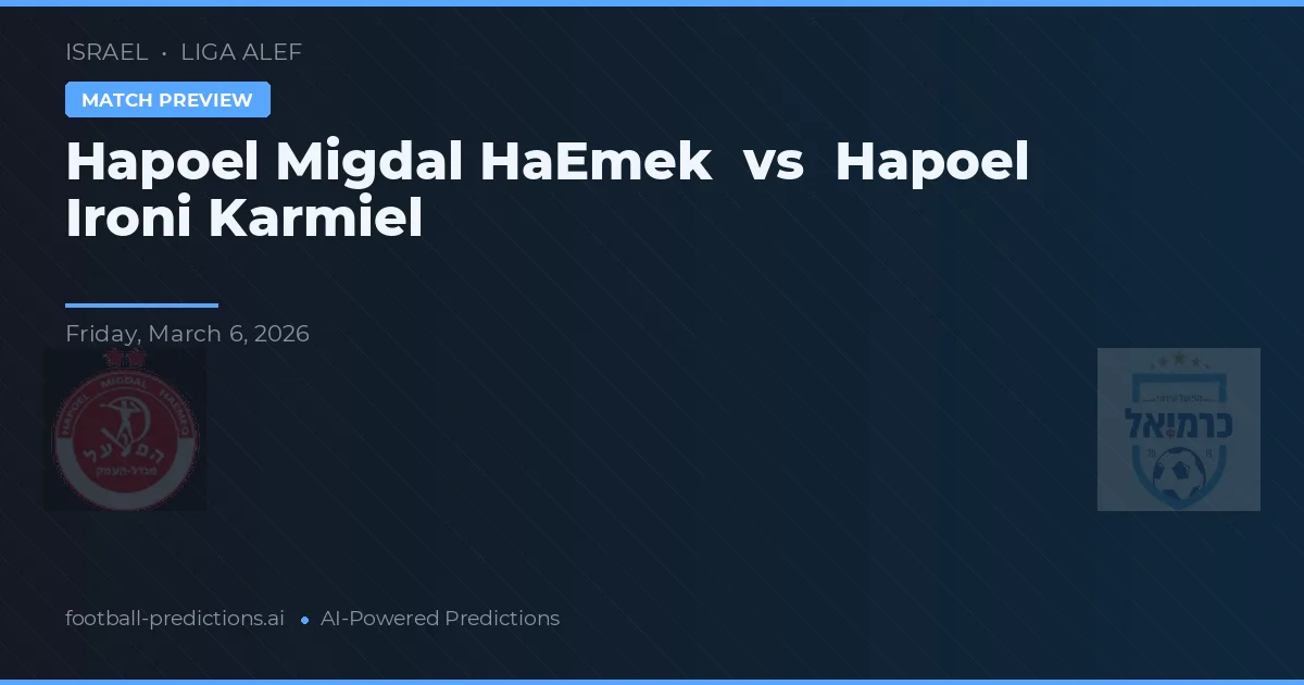 Hapoel Migdal HaEmek vs Hapoel Ironi Karmiel — voorspelling en vooruitblik wedstrijd