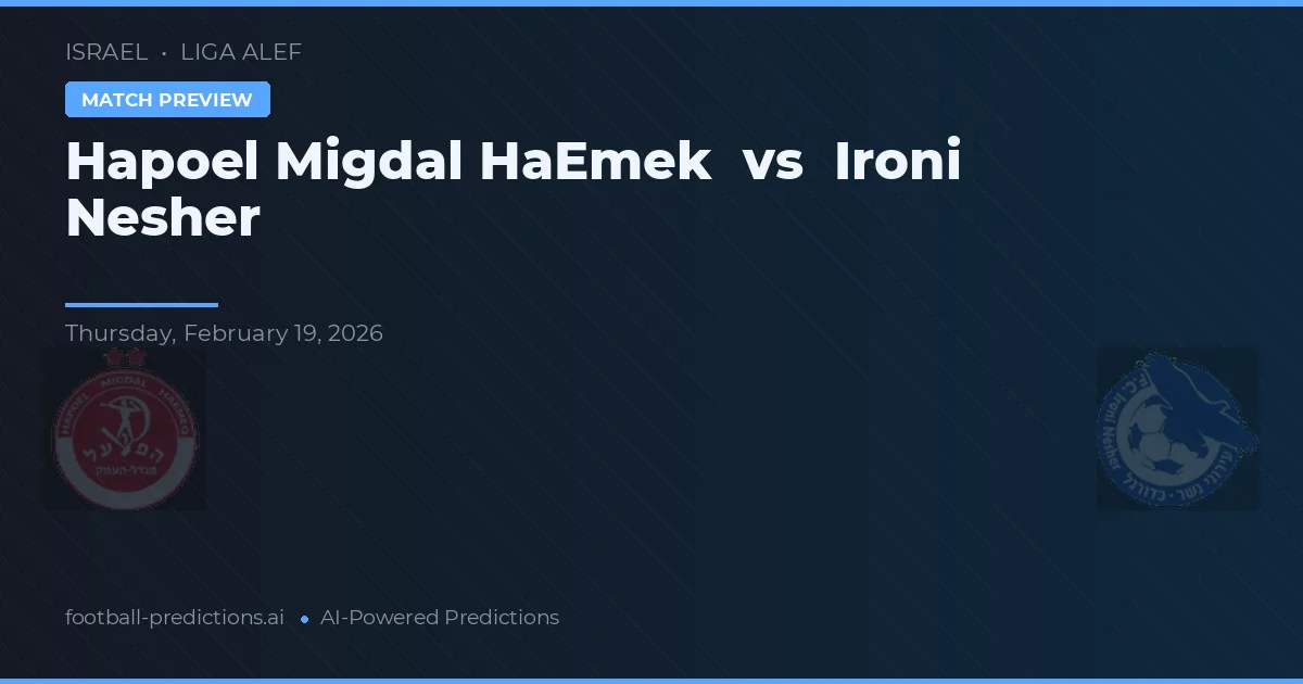 Hapoel Migdal HaEmek vs Ironi Nesher — voorspelling en vooruitblik wedstrijd
