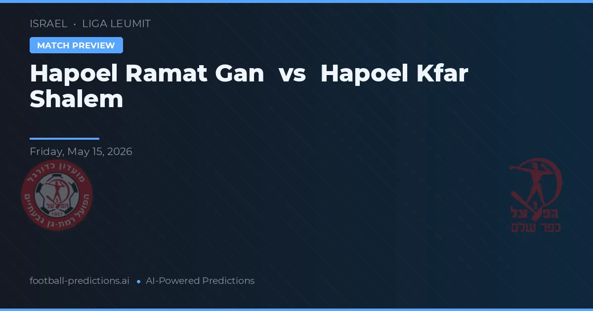 Hapoel Ramat Gan vs Hapoel Kfar Shalem — voorspelling en vooruitblik wedstrijd