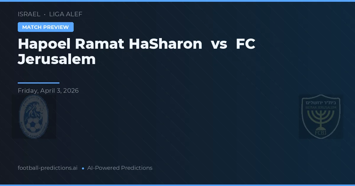 Hapoel Ramat HaSharon vs FC Jeruzalem — voorspelling en vooruitblik wedstrijd