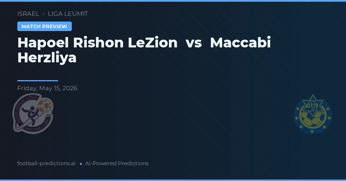 Hapoel Rishon LeZion vs Maccabi Herzliya — voorspelling en vooruitblik wedstrijd