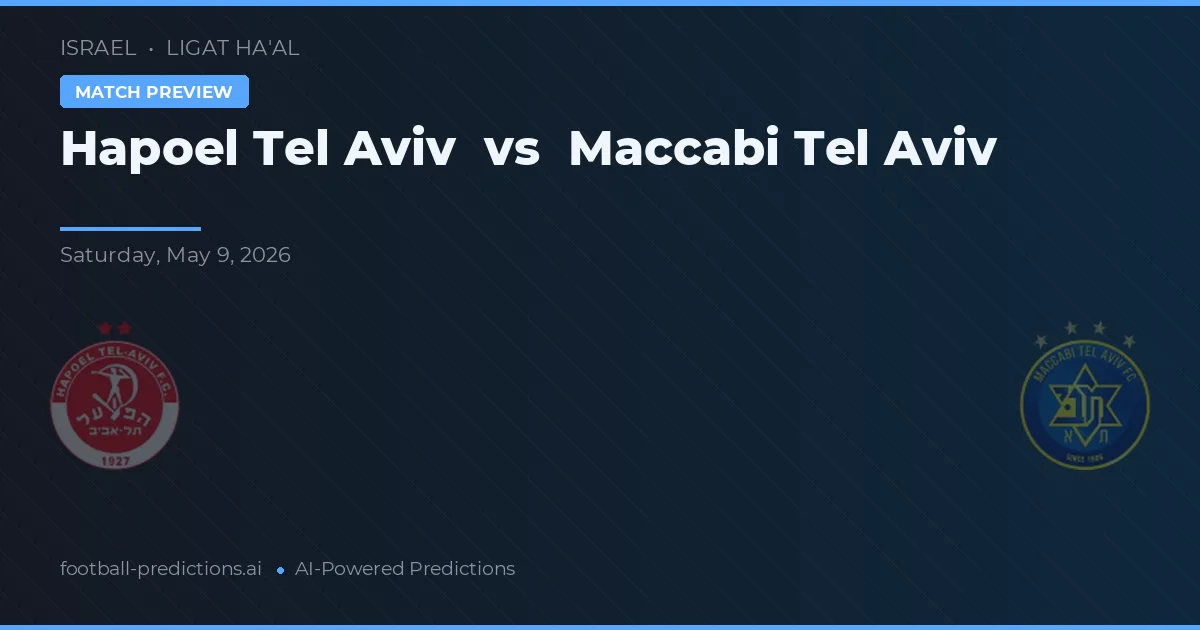 Hapoel Tel Aviv vs Maccabi Tel Aviv — voorspelling en vooruitblik wedstrijd