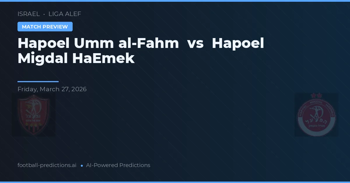 Hapoel Umm al-Fahm vs Hapoel Migdal HaEmek — voorspelling en vooruitblik wedstrijd
