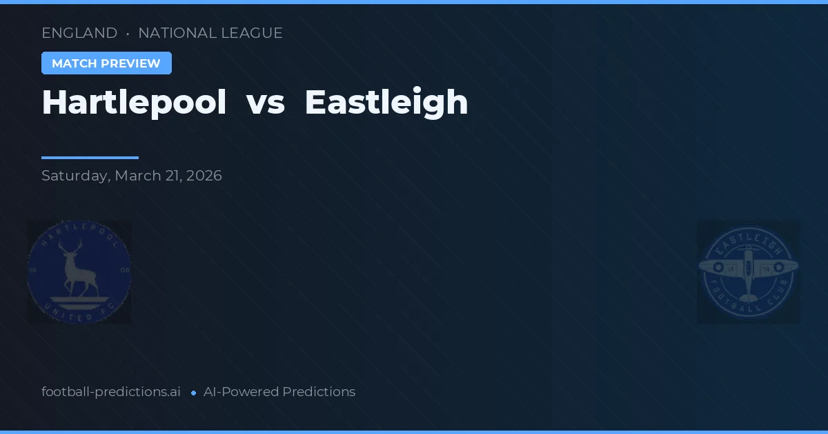 Hartlepool vs Eastleigh — voorspelling en vooruitblik wedstrijd