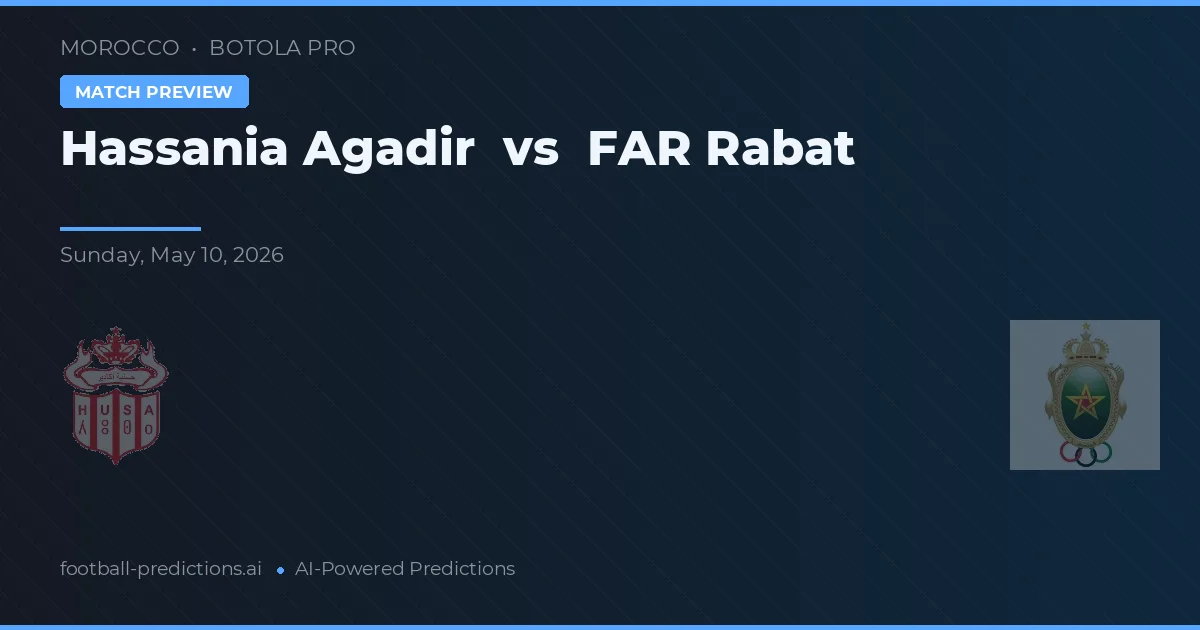 Hassania Agadir vs FAR Rabat — voorspelling en vooruitblik wedstrijd