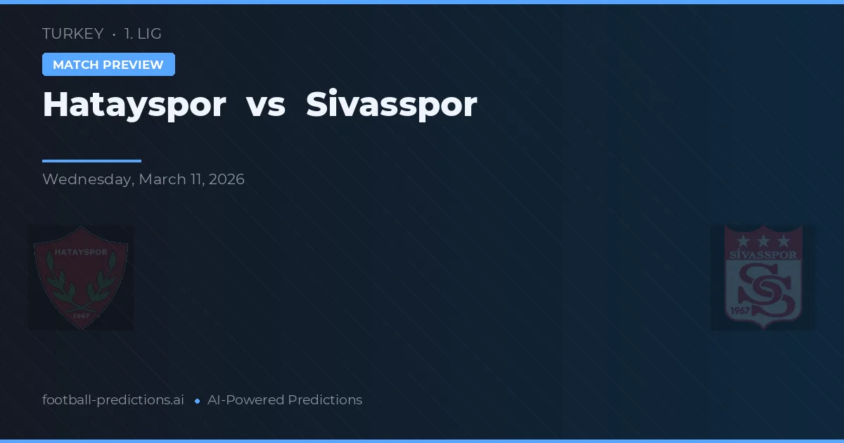 Hatayspor vs Sivasspor — voorspelling en vooruitblik wedstrijd