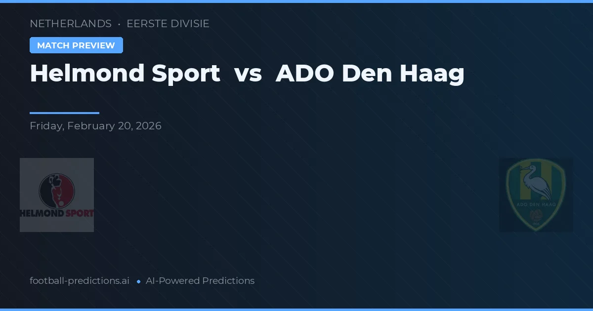 Helmond Sport vs ADO Den Haag — voorspelling en vooruitblik wedstrijd