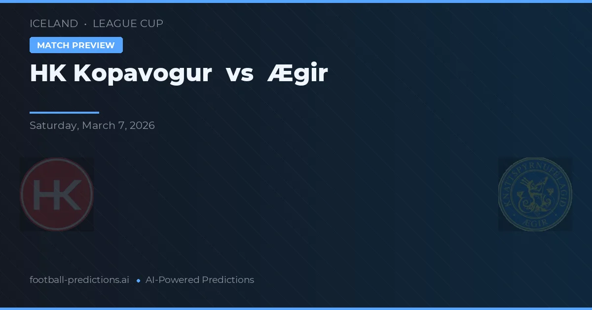 HK Kópavogur vs Ægir — voorspelling en vooruitblik wedstrijd