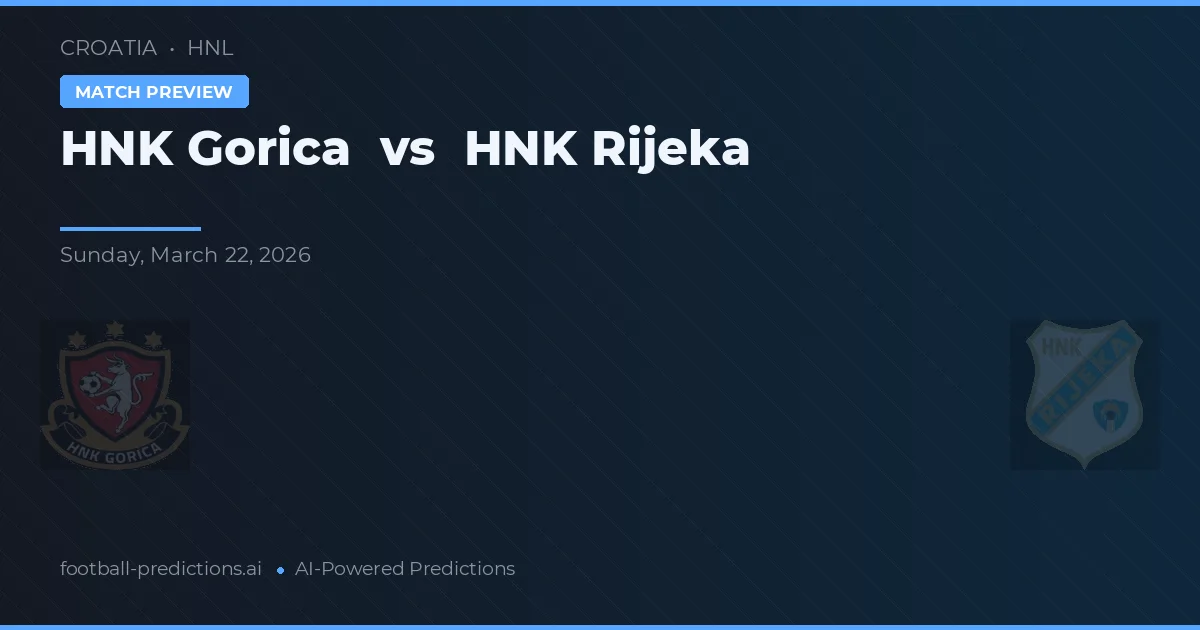 HNK Gorica vs HNK Rijeka — voorspelling en vooruitblik wedstrijd