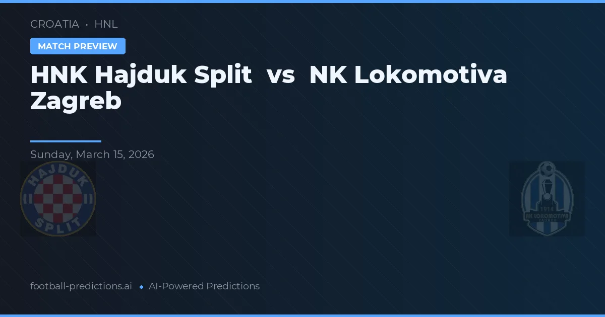 HNK Hajduk Split vs NK Lokomotiva Zagreb — voorspelling en vooruitblik wedstrijd