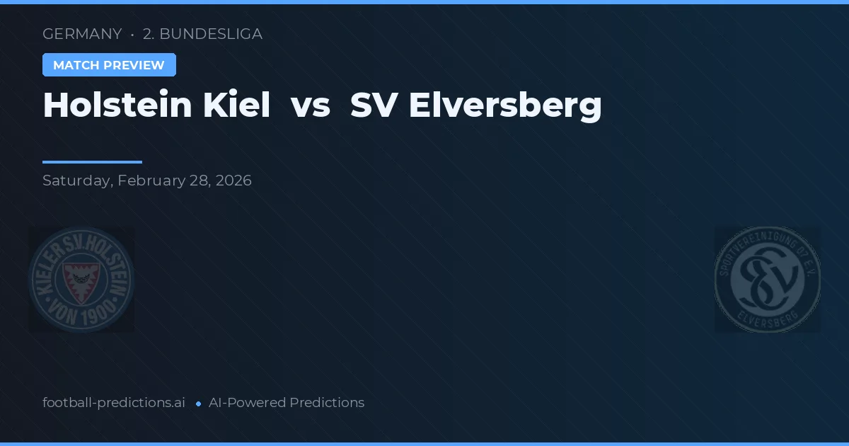 Holstein Kiel vs SV Elversberg — voorspelling en vooruitblik wedstrijd