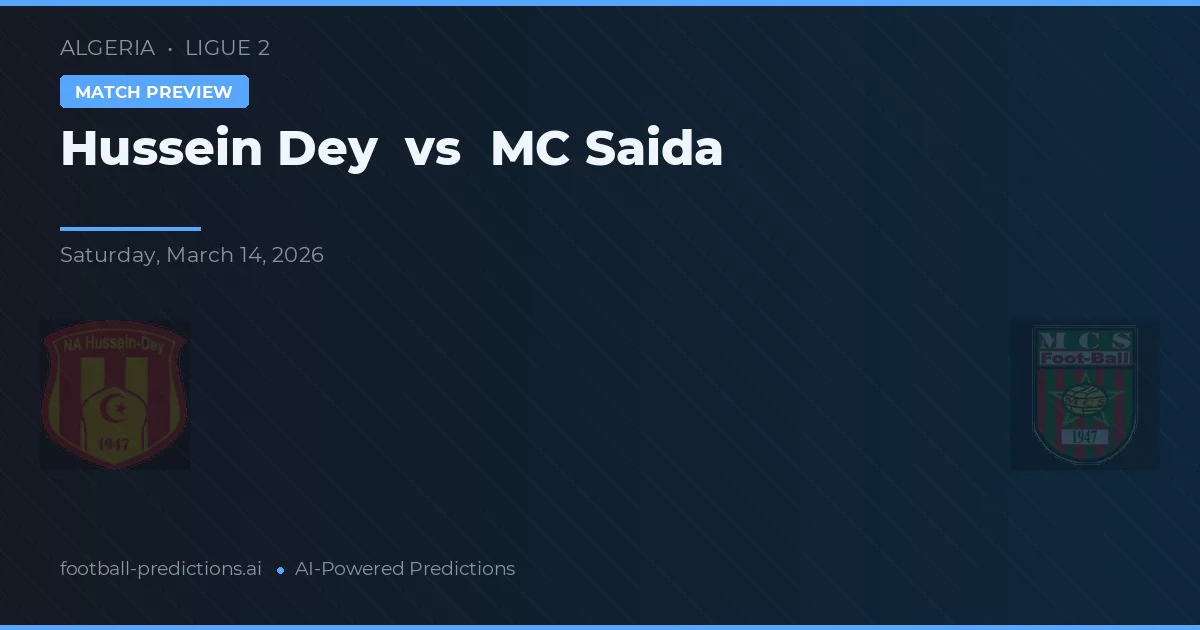 Hussein Dey vs MC Saïda — voorspelling en vooruitblik wedstrijd