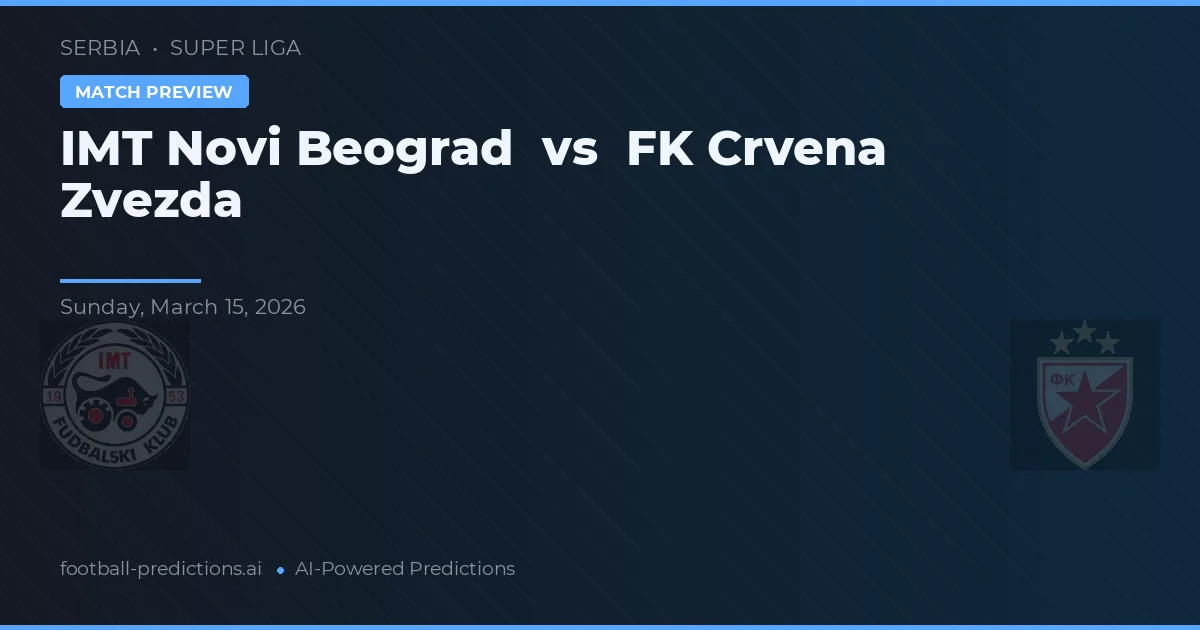 IMT Novi Beograd vs FK Crvena Zvezda — voorspelling en vooruitblik wedstrijd
