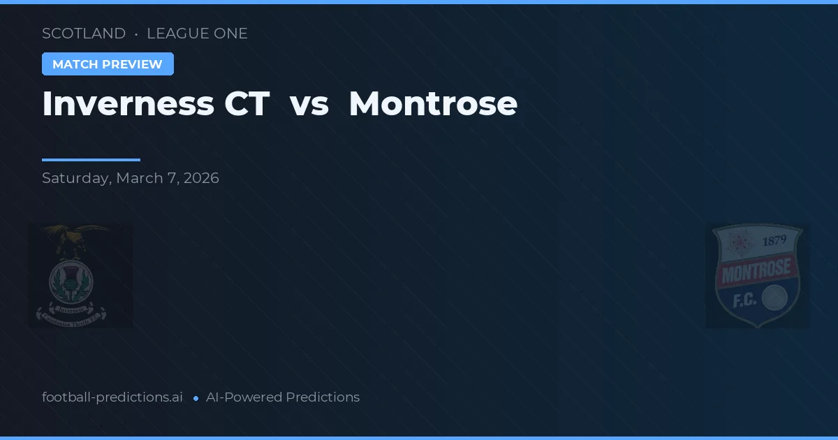Inverness CT vs Montrose — voorspelling en vooruitblik wedstrijd