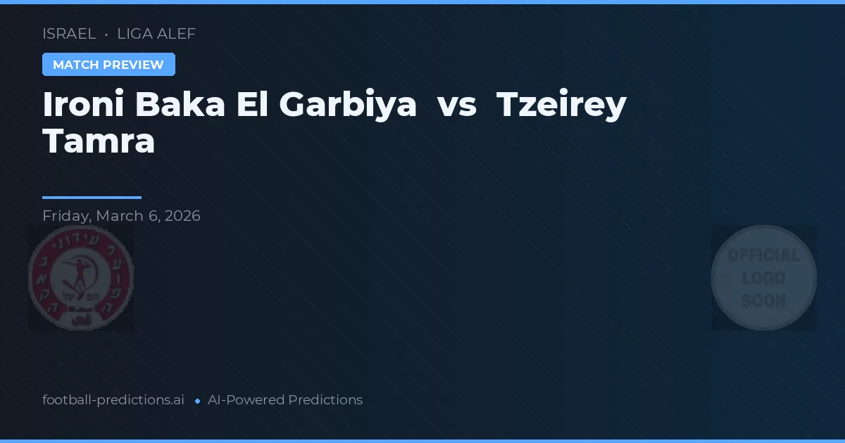 Ironi Baka El Garbiya vs Tzeirey Tamra — voorspelling en vooruitblik wedstrijd