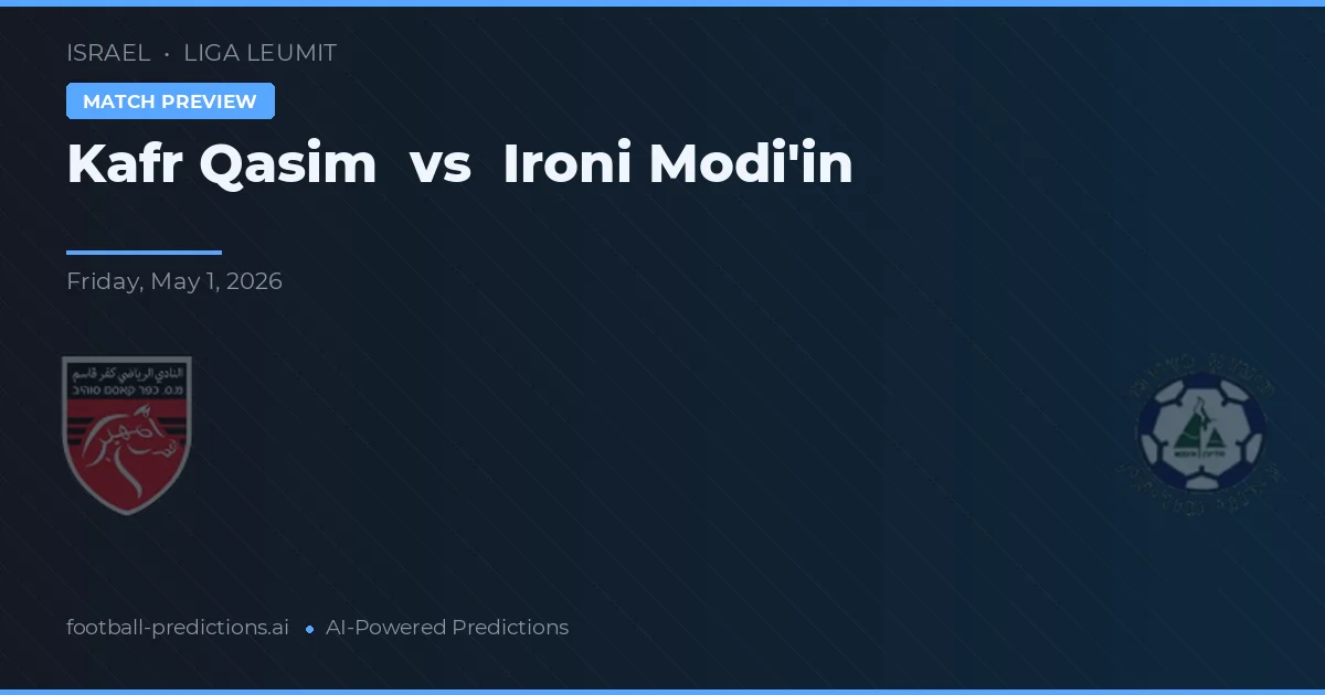 Ironi Modi'in vs Kafr Qasim — voorspelling en vooruitblik wedstrijd