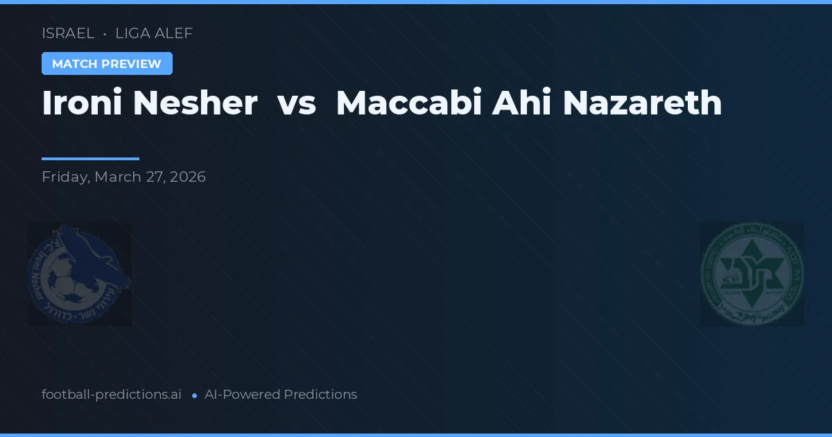 Ironi Nesher vs Maccabi Ahi Nazareth — voorspelling en vooruitblik wedstrijd