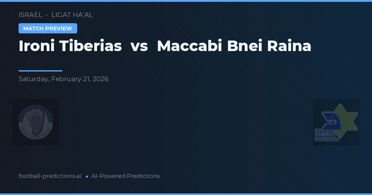 Ironi Tiberias vs Maccabi Bnei Raina — voorspelling en vooruitblik wedstrijd