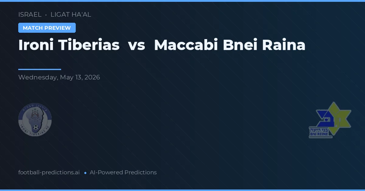 Ironi Tiberias vs Maccabi Bnei Raina — voorspelling en vooruitblik wedstrijd