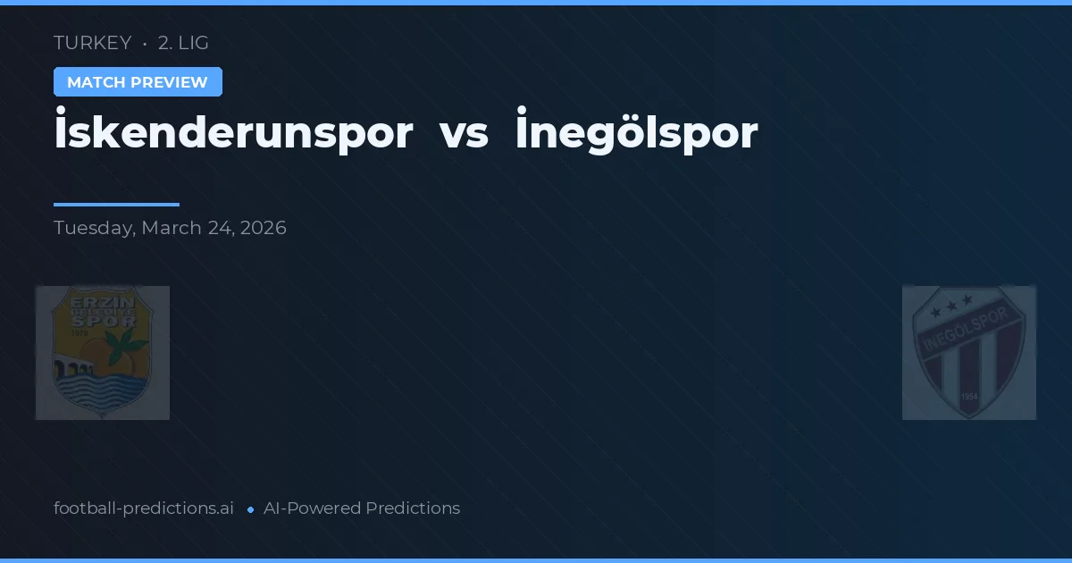 İskenderunspor vs İnegölspor — voorspelling en vooruitblik wedstrijd