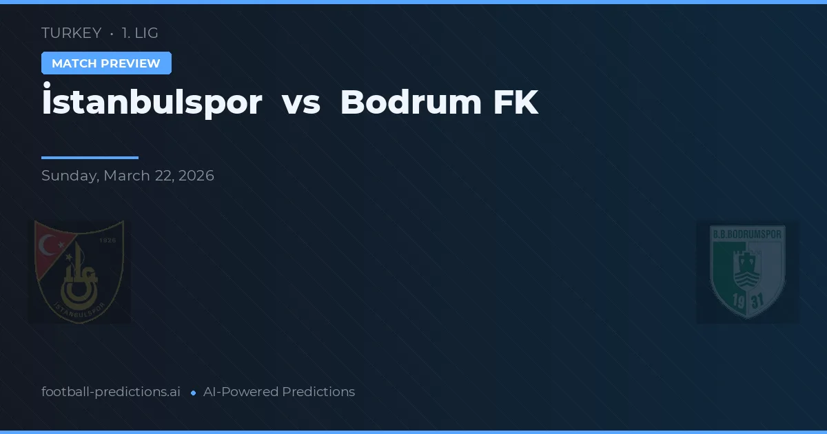 İstanbulspor vs Bodrumspor — voorspelling en vooruitblik wedstrijd