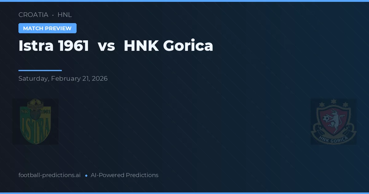 Istra 1961 vs HNK Gorica — voorspelling en vooruitblik wedstrijd