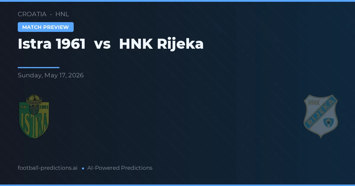 Istra 1961 vs HNK Rijeka — voorspelling en vooruitblik wedstrijd