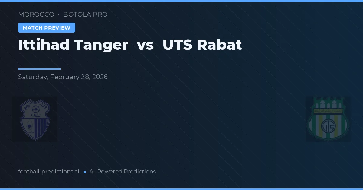 Ittihad Tanger vs UTS Rabat — voorspelling en vooruitblik wedstrijd