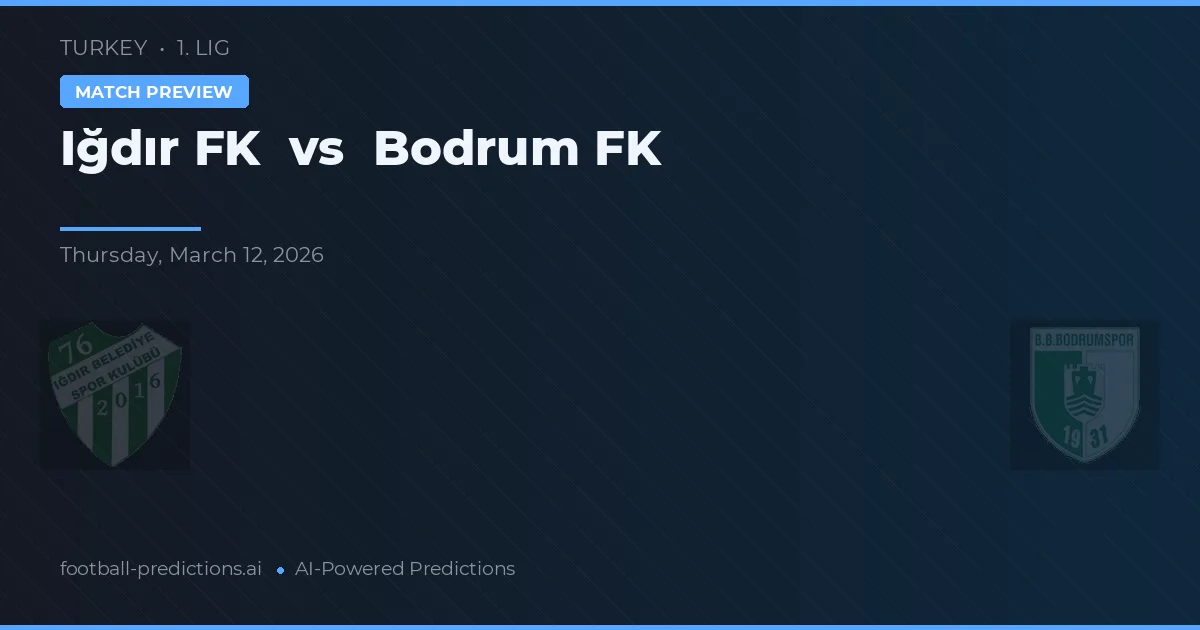 İğdır Belediyespor vs Bodrumspor — voorspelling en vooruitblik wedstrijd