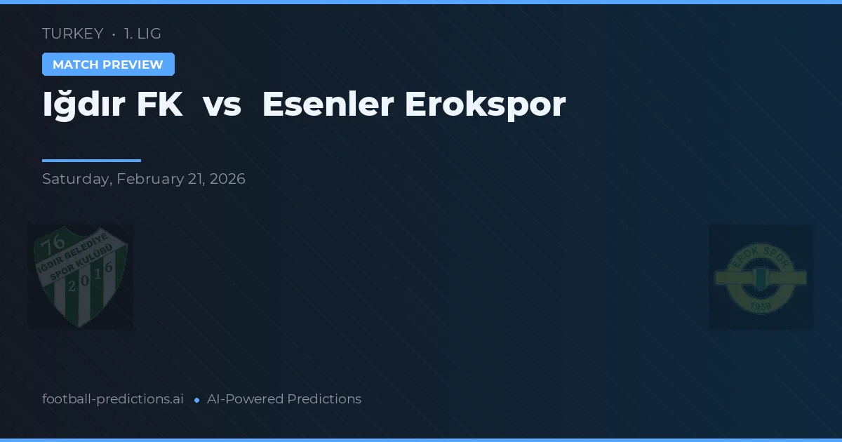 İğdır Belediyespor vs Esenler Erokspor — voorspelling en vooruitblik wedstrijd