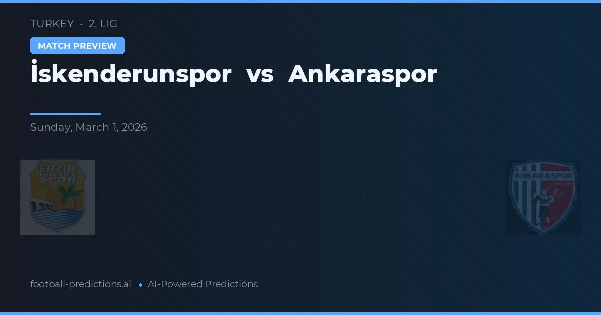 İskenderunspor vs Ankaraspor — voorspelling en vooruitblik wedstrijd
