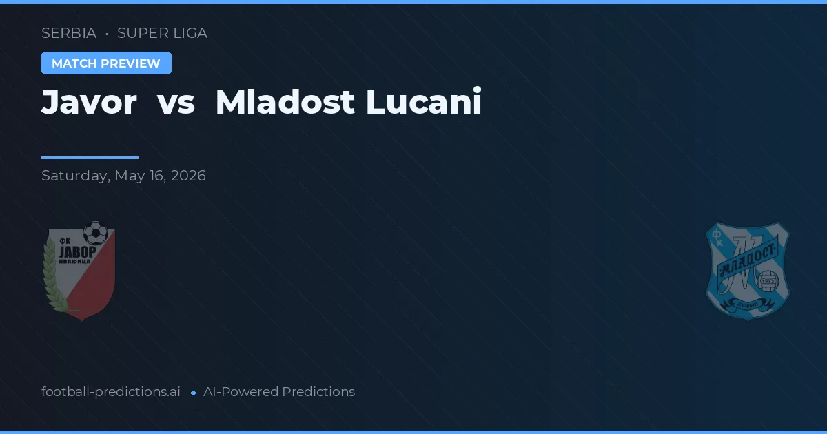 Javor vs Mladost Lučani — voorspelling en vooruitblik wedstrijd