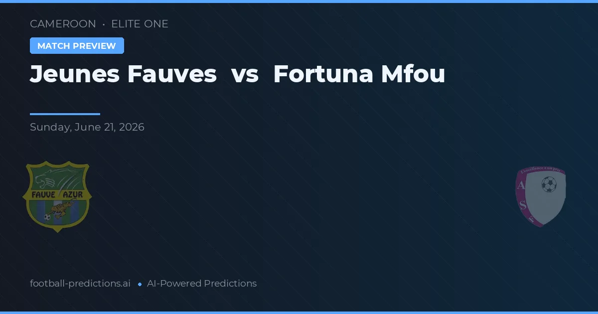 Jeunes Fauves vs Fortuna Mfou — voorspelling en vooruitblik wedstrijd