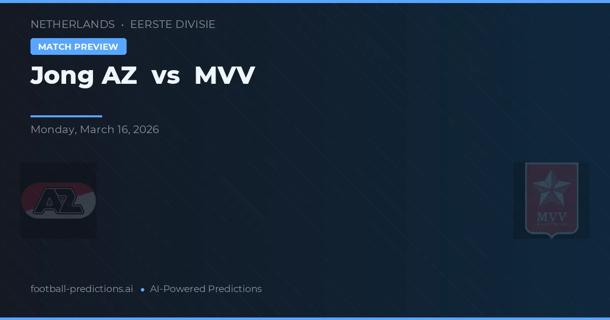 Jong AZ vs MVV — voorspelling en vooruitblik wedstrijd