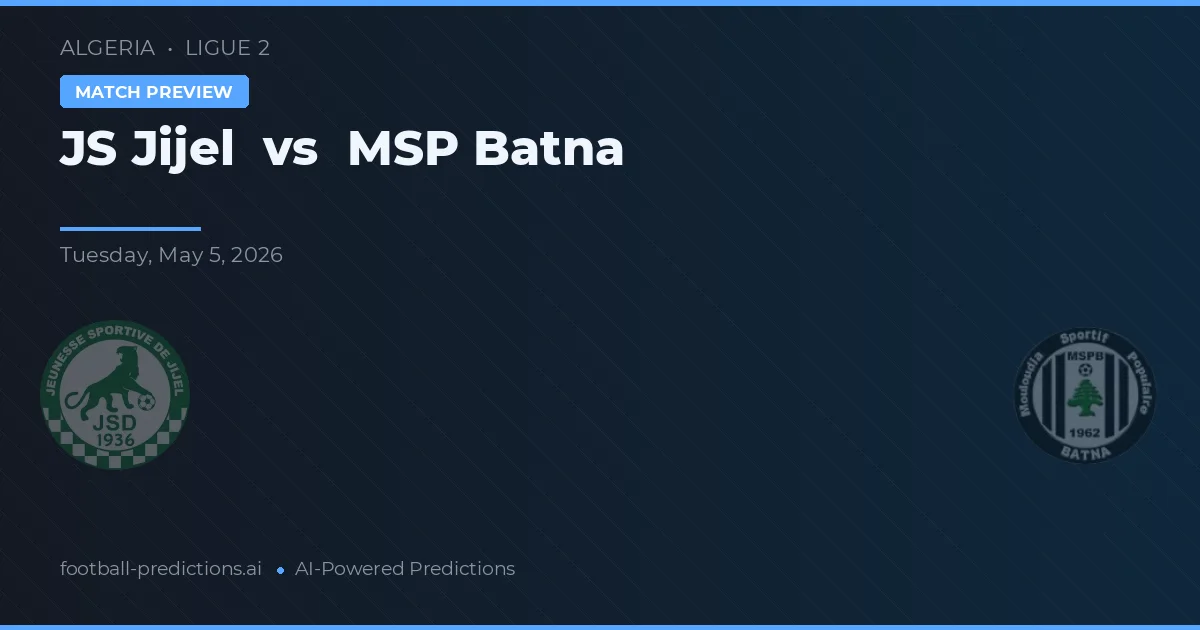 JS Jijel vs MSP Batna — voorspelling en vooruitblik wedstrijd