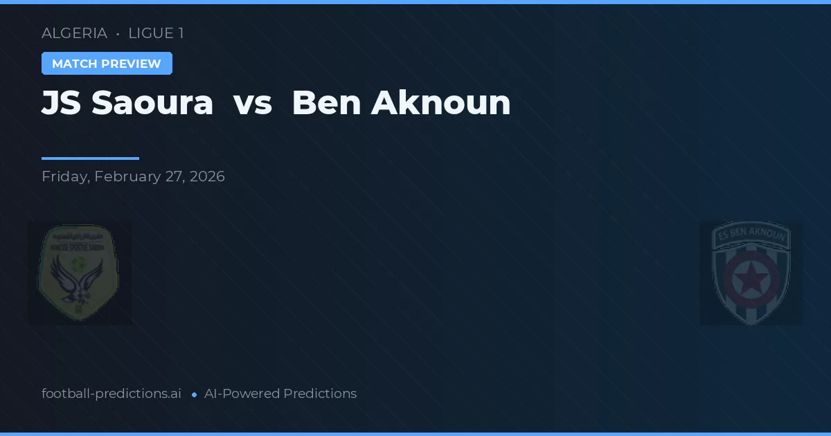 JS Saoura vs Ben Aknoun — voorspelling en vooruitblik wedstrijd