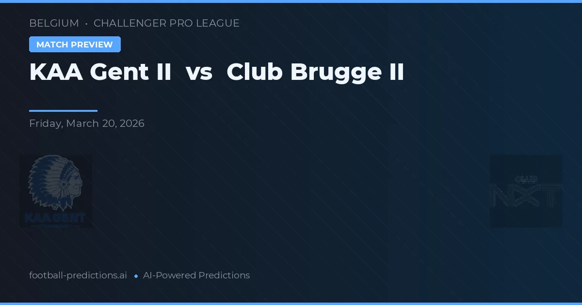 KAA Gent II vs Club Brugge II — voorspelling en vooruitblik wedstrijd