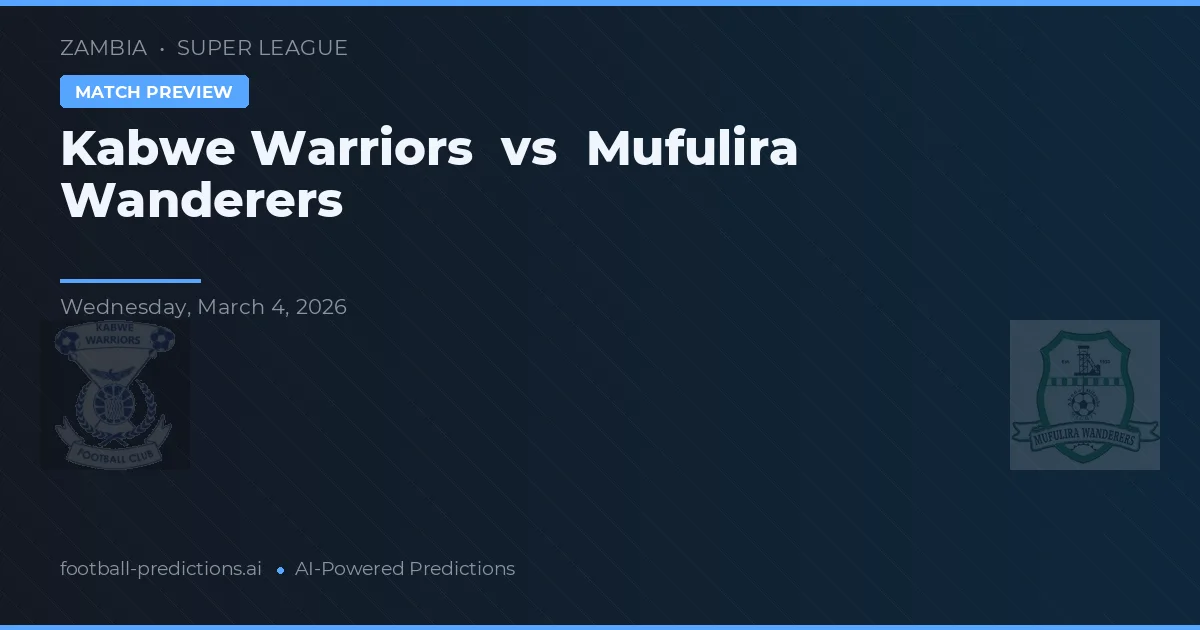 Kabwe Warriors vs Mufulira Wanderers — voorspelling en vooruitblik wedstrijd