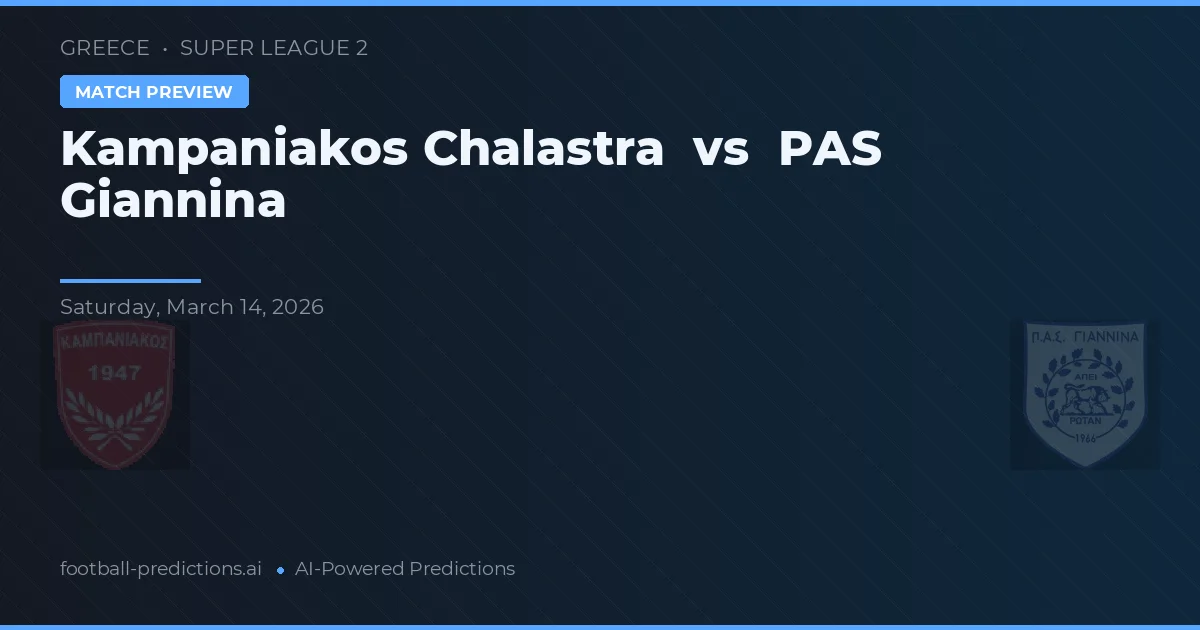 Kampaniakos Chalastra vs PAS Giannina — voorspelling en vooruitblik wedstrijd
