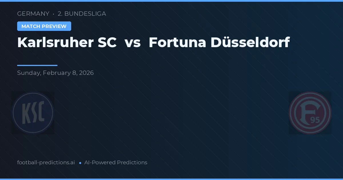 Karlsruher SC vs Fortuna Düsseldorf — voorspelling en vooruitblik wedstrijd
